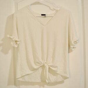 WF women's White front tie top